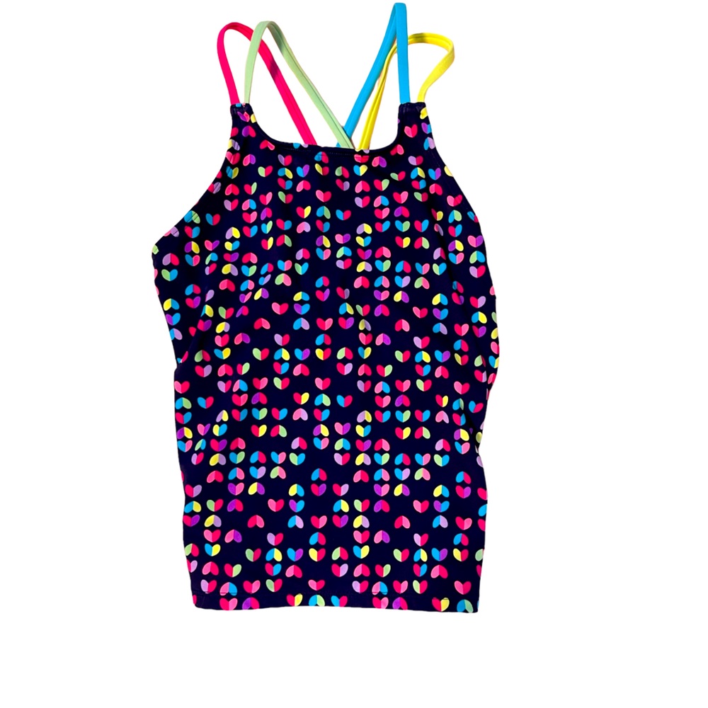 Lands’ End Girls Colorful Dots Swim Tankini